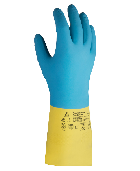 JETA SAFETY JNE-711 Atom DuoColor Перчатки из неопрена и латекса с хлопковым напылением