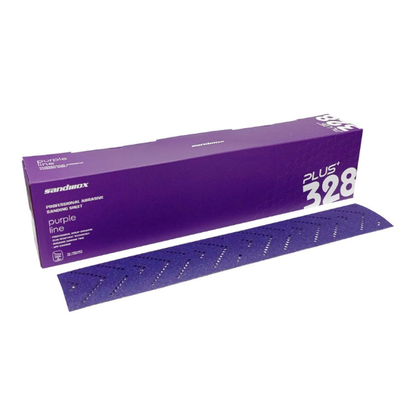SANDWOX Шлифовальная полоска 328 Plus Purple на пленочной основе 70х400 мм, керамика, липучка, Multiholes