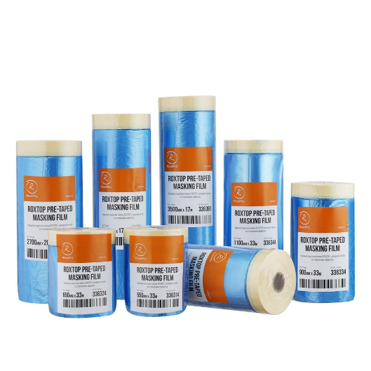 RoxelPro Укрывная защитная плёнка ROXTOP с малярной лентой