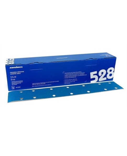 SANDWOX Шлифовальная полоска 528 Blue Ceramic на бумажной основе 70х420 мм, керамика, липучка, 14 отв.