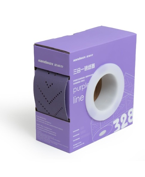 SANDWOX Шлифовальный рулон 328 Purple на пленочной основе перф., циркониевый корунд, 70мм х 12м, липучка