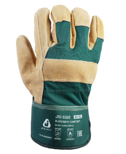 JETA SAFETY JRG-5022 Blacksmith Comfort Перчатки комбинированные из спилка (A+), усиленная ладонь	
