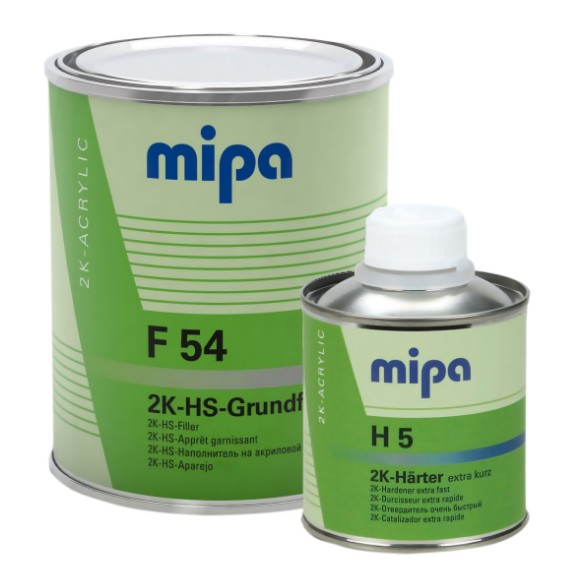 Mipa F 54 2K-HS Наполнитель на акриловой основе с экстра быстрым отвердителем H5 2K, 1,25л